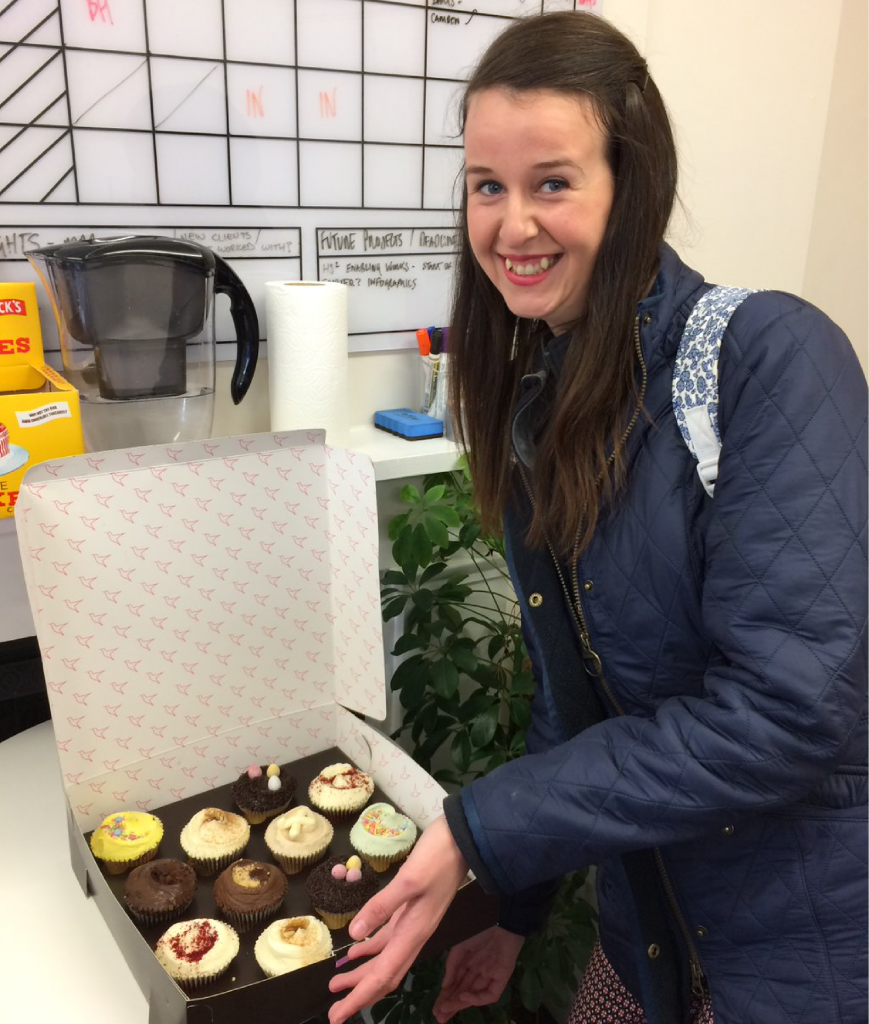 TDL intern, Erin cupcakes